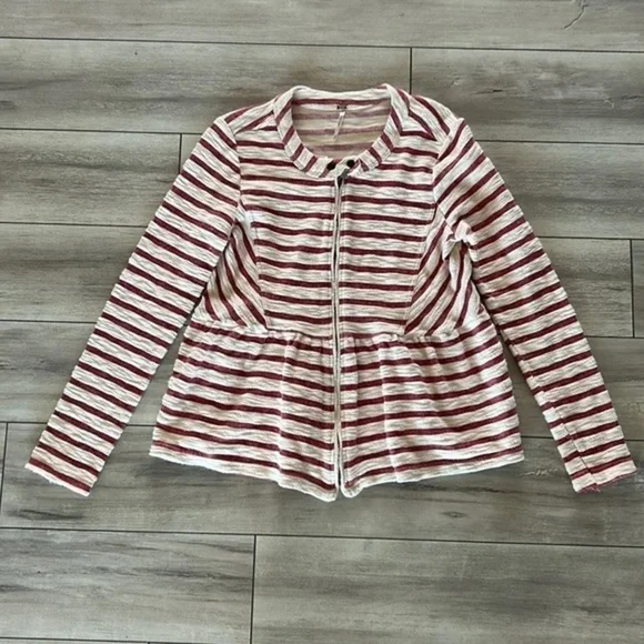 Free People striped peplum jacket size small - Picture 2 of 8